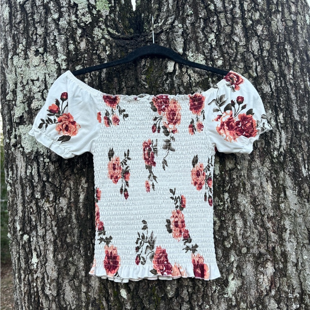 Rue21 extra small, red/pink floral off the shoulder top